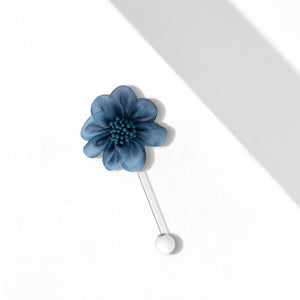 UJOY Blue Flower Pearl Brooch Gifts for Women Wedding Part Dance Clothes Accessories Jewelry