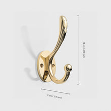 Cargar imagen en el visor de la galería, SARIHOSY K Gold Tone Zinc Alloy Wall Mounted Coat Hook – Heavy Duty Single Prong 923-GD