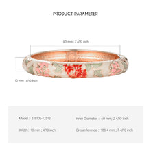 Load image into Gallery viewer, UJOY Vintage Cloisonne Bangle Bracelet for Women, Red &amp; Pink Floral Enamel Rose Gold Plated Bracelet, Retro Ethnic Style Jewelry Gift