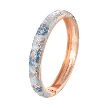 Load image into Gallery viewer, UJOY Cloisonne Bangle Colorful Painted Floral Rose Gold Bracelet Gifts for Women Girls 518105