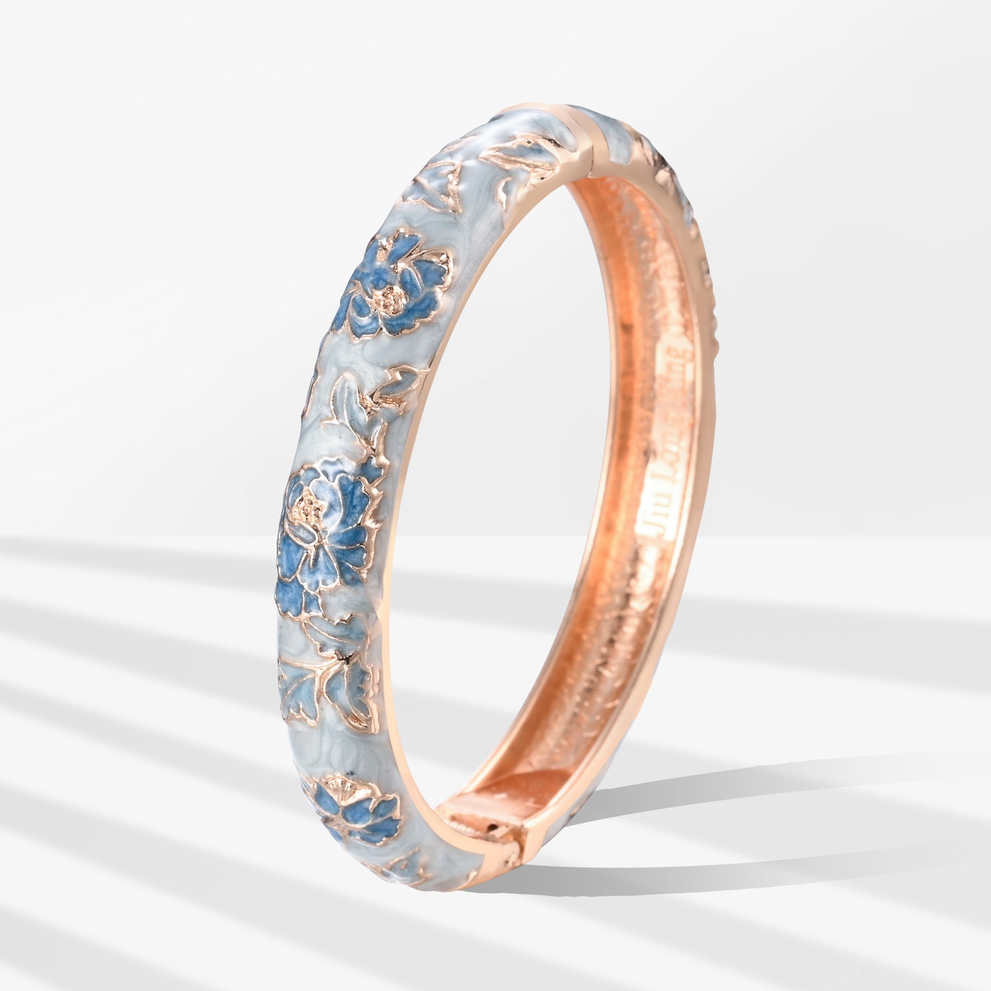 UJOY Cloisonne Bangle Colorful Painted Floral Rose Gold Bracelet Gifts for Women Girls 518105