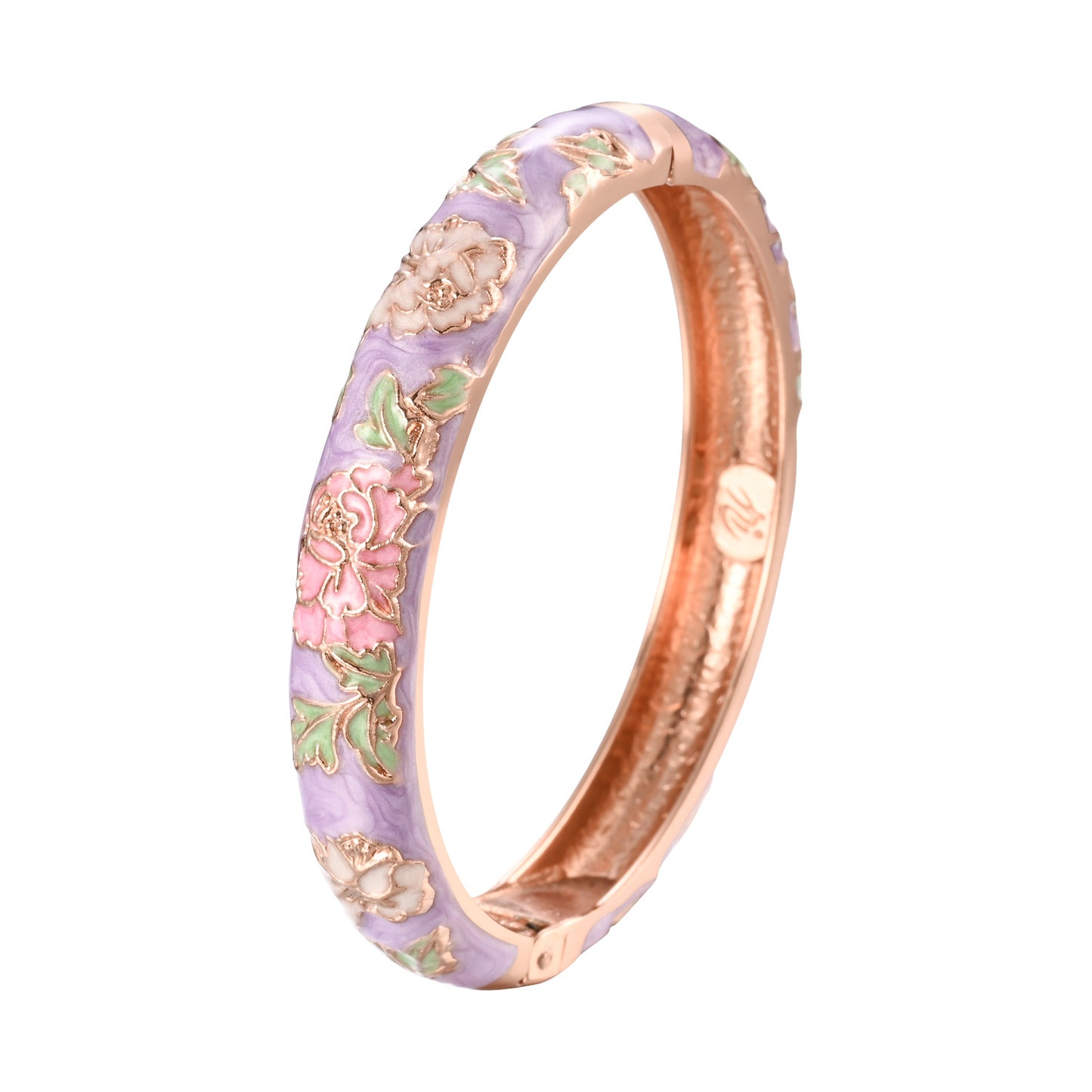 UJOY Cloisonne Bangle Colorful Painted Floral Rose Gold Bracelet Gifts for Women Girls 518105