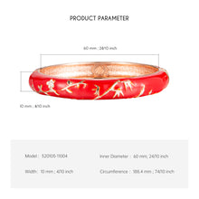 Load image into Gallery viewer, UJOY Cloisonne Bangle Red Gold Bamboo Bracelet Gifts for Women Girls 520105