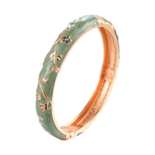 Load image into Gallery viewer, UJOY Cloisonne Bangle Red Gold Bamboo Bracelet Gifts for Women Girls 520105