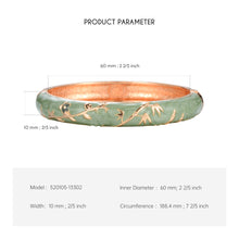 Load image into Gallery viewer, UJOY Cloisonne Bangle Red Gold Bamboo Bracelet Gifts for Women Girls 520105