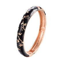 Load image into Gallery viewer, UJOY Cloisonne Bangle Red Gold Bamboo Bracelet Gifts for Women Girls 520105