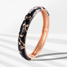 Load image into Gallery viewer, UJOY Cloisonne Bangle Red Gold Bamboo Bracelet Gifts for Women Girls 520105