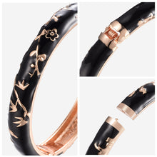 Load image into Gallery viewer, UJOY Cloisonne Bangle Red Gold Bamboo Bracelet Gifts for Women Girls 520105