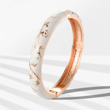 Load image into Gallery viewer, UJOY Cloisonne Bangle Red Gold Bamboo Bracelet Gifts for Women Girls 520105