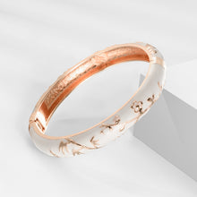 Load image into Gallery viewer, UJOY Cloisonne Bangle Red Gold Bamboo Bracelet Gifts for Women Girls 520105