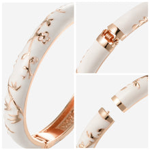 Load image into Gallery viewer, UJOY Cloisonne Bangle Red Gold Bamboo Bracelet Gifts for Women Girls 520105