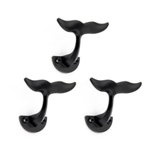 Cargar imagen en el visor de la galería, SARIHOSY Black Zinc Alloy Whale Tail Wall Mounted Coat Hook 8880