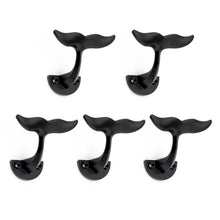 Cargar imagen en el visor de la galería, SARIHOSY Black Zinc Alloy Whale Tail Wall Mounted Coat Hook 8880
