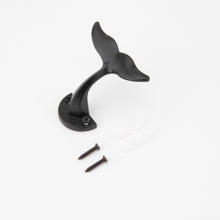 Cargar imagen en el visor de la galería, SARIHOSY Black Zinc Alloy Whale Tail Wall Mounted Coat Hook 8880