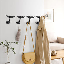 Cargar imagen en el visor de la galería, SARIHOSY Black Zinc Alloy Whale Tail Wall Mounted Coat Hook 8880
