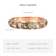 Load image into Gallery viewer, UJOY Cloisonne Bangle Rose Gold Black Butterfly Pattern Skeleton Bracelet 540145