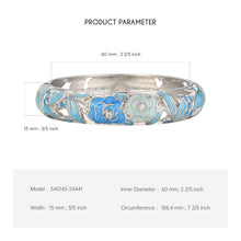 Load image into Gallery viewer, UJOY Cloisonne Bangle Rose Gold Black Butterfly Pattern Skeleton Bracelet 540145