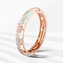 Load image into Gallery viewer, UJOY Cloisonne Bangle Colorful Painted Floral Rose Gold Bracelet Gifts for Women Girls 541125