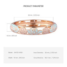 Load image into Gallery viewer, UJOY Cloisonne Bangle Colorful Painted Floral Rose Gold Bracelet Gifts for Women Girls 541125