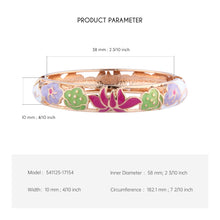 Load image into Gallery viewer, UJOY Cloisonne Bangle Colorful Painted Floral Rose Gold Bracelet Gifts for Women Girls 541125