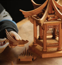 Cargar imagen en el visor de la galería, SARIHOSY The Peony Pavilion Miniature Solid Wood Model – Mortise &amp; Tenon Ancient Chinese Architecture Building Blocks, Adult Assembly Toy, Kunqu Opera &amp; Suzhou City Commemorative Gift