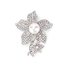 Load image into Gallery viewer, UJOY Pearl Flower Clusters Sparkle Brooch Diamond Brooch Fashion Charm Brooch Gifts for Women Daughter Teacher
