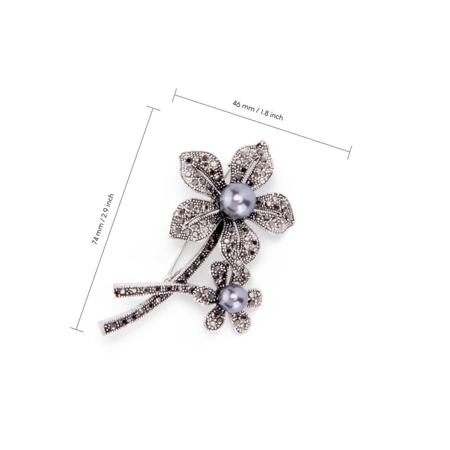 UJOY Silver Pearl Brooch with Diamond Brooch Fashionable Brooch Gifts for Women Duaghter Teacher