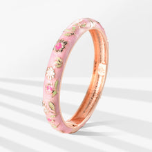 Load image into Gallery viewer, UJOY Cloisonne Bangle Multicolor Floral Rose Gold Bracelet Gifts for Women Girls 602105