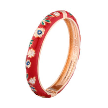 Load image into Gallery viewer, UJOY Cloisonne Bangle Multicolor Floral Rose Gold Bracelet Gifts for Women Girls 602105