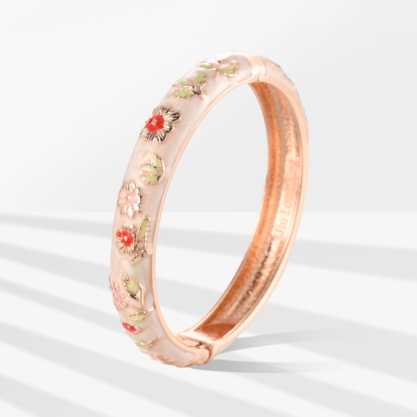UJOY Cloisonne Bangle Multicolor Floral Rose Gold Bracelet Gifts for Women Girls 602105