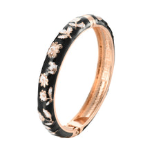 Load image into Gallery viewer, UJOY Cloisonne Bangle Multicolor Floral Rose Gold Bracelet Gifts for Women Girls 602105