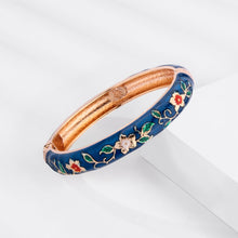 Load image into Gallery viewer, UJOY Cloisonne Bangle Multicolor Gold Butterfly Bracelet Gifts for Women Girls 606125