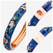 Load image into Gallery viewer, UJOY Cloisonne Bangle Multicolor Gold Butterfly Bracelet Gifts for Women Girls 606125