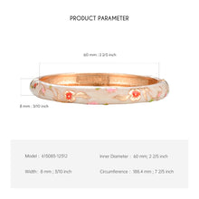 Load image into Gallery viewer, UJOY Cloisonne Bangle Multi-color Background Painted Flower and Bird Rose Gold Bracelet 615085