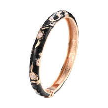 Load image into Gallery viewer, UJOY Cloisonne Bangle Multi-color Background Painted Flower and Bird Rose Gold Bracelet 615085