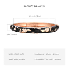 Load image into Gallery viewer, UJOY Cloisonne Bangle Multi-color Background Painted Flower and Bird Rose Gold Bracelet 615085