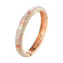 Load image into Gallery viewer, UJOY Cloisonne Bangle Colorful Painted Floral Rose Gold Bracelet Gifts for Women Girls