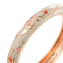 Load image into Gallery viewer, UJOY Cloisonne Bangle Colorful Painted Floral Rose Gold Bracelet Gifts for Women Girls