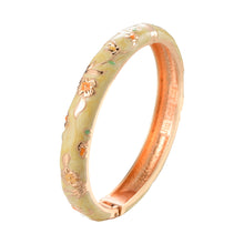 Load image into Gallery viewer, UJOY Cloisonne Bangle Colorful Painted Floral Rose Gold Bracelet Gifts for Women Girls
