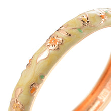 Load image into Gallery viewer, UJOY Cloisonne Bangle Colorful Painted Floral Rose Gold Bracelet Gifts for Women Girls