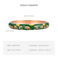 Load image into Gallery viewer, UJOY Cloisonne Bangle Red and Green Floral Pattern Bracelet Gifts for Women Girls 618105