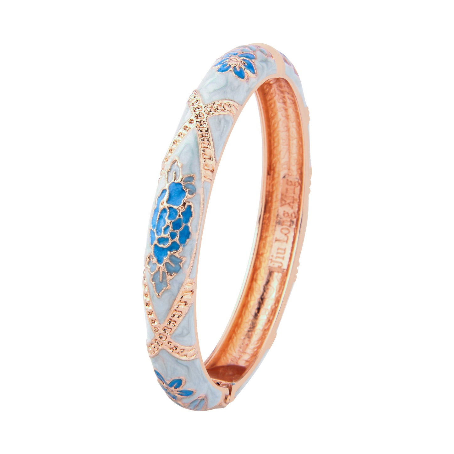 UJOY Cloisonne Bangle Multicolor Floral Rose Gold Bracelet Gifts for Women Girls 625105