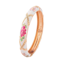 Load image into Gallery viewer, UJOY Cloisonne Bangle Multicolor Floral Rose Gold Bracelet Gifts for Women Girls 625105
