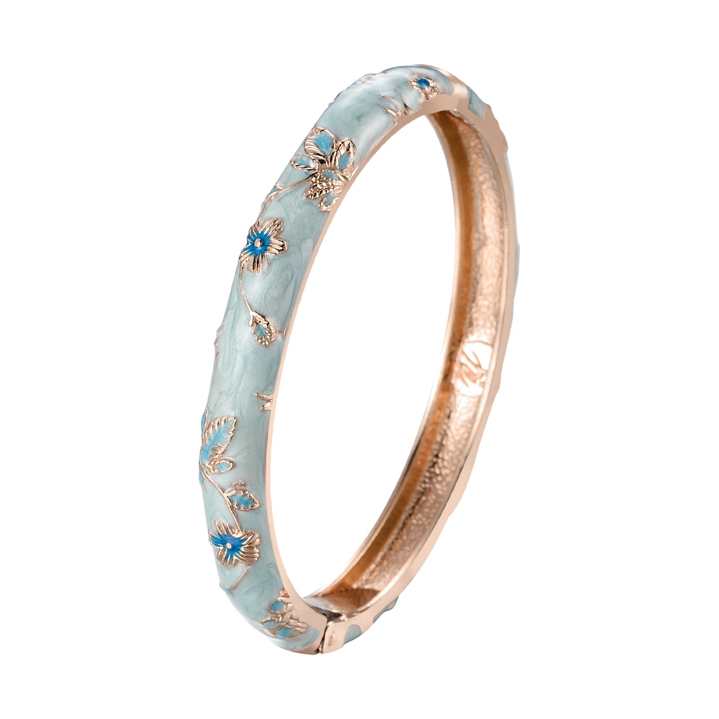 UJOY Cloisonne Bangle Multi-coloured Gold Flower Pattern Bracelet Gifts for Women Girls 631085