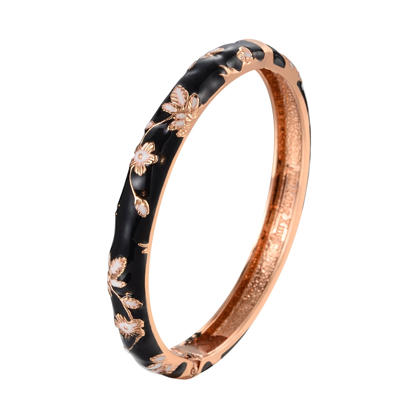 UJOY Cloisonne Bangle Multi-coloured Gold Flower Pattern Bracelet Gifts for Women Girls 631085