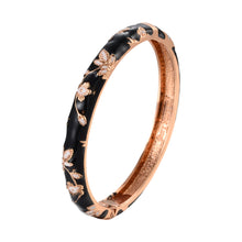 Load image into Gallery viewer, UJOY Cloisonne Bangle Multi-coloured Gold Flower Pattern Bracelet Gifts for Women Girls 631085