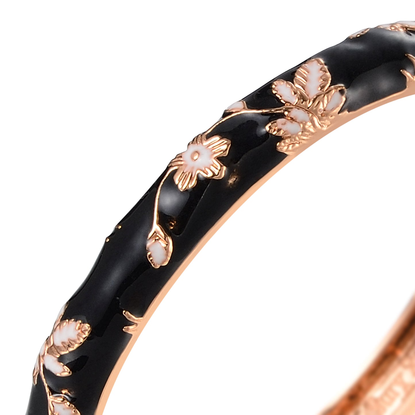 UJOY Cloisonne Bangle Multi-coloured Gold Flower Pattern Bracelet Gifts for Women Girls 631085