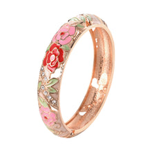 Load image into Gallery viewer, UJOY Cloisonne Bangle Multi-coloured Openwork Floral Inlay Bracelet Gifts for Women Girls 653145