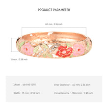 Load image into Gallery viewer, UJOY Cloisonne Bangle Multi-coloured Openwork Floral Inlay Bracelet Gifts for Women Girls 653145