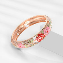 Load image into Gallery viewer, UJOY Cloisonne Bangle Multi-coloured Openwork Floral Inlay Bracelet Gifts for Women Girls 653145